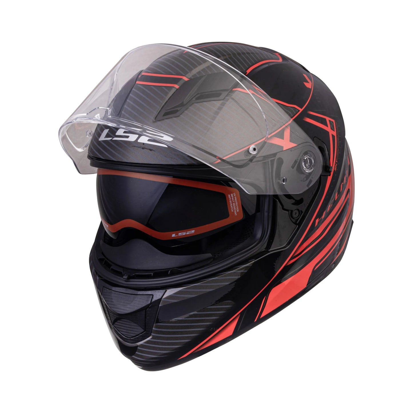 LS2 320 Stream Evo Level Black Red Full Face Helmet