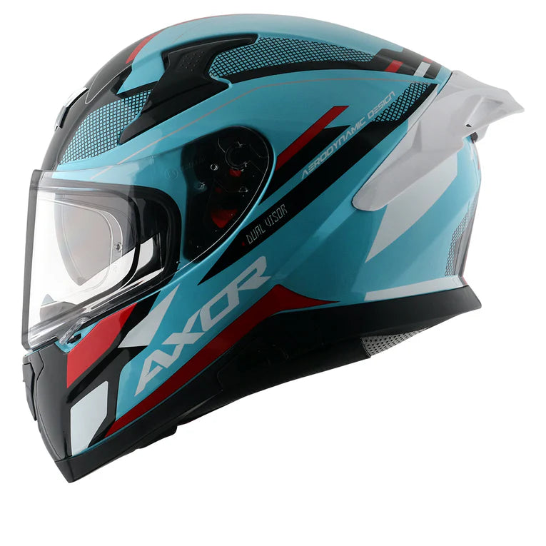 AXOR Apex Turbine Hex Blue Red Full Face Helmet