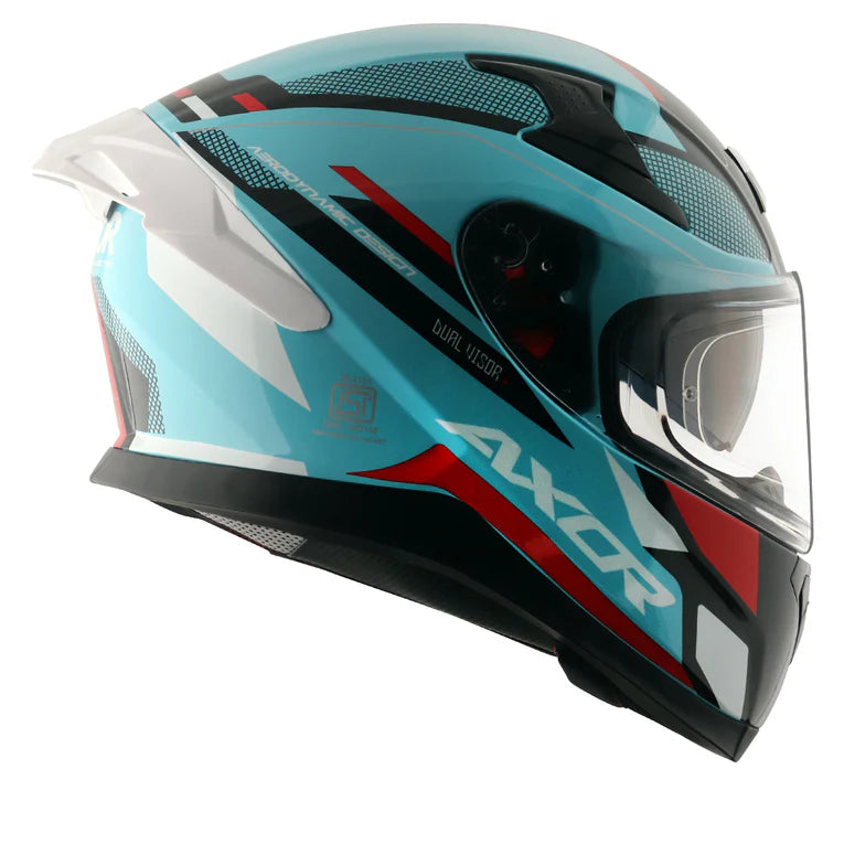 AXOR Apex Turbine Hex Blue Red Full Face Helmet