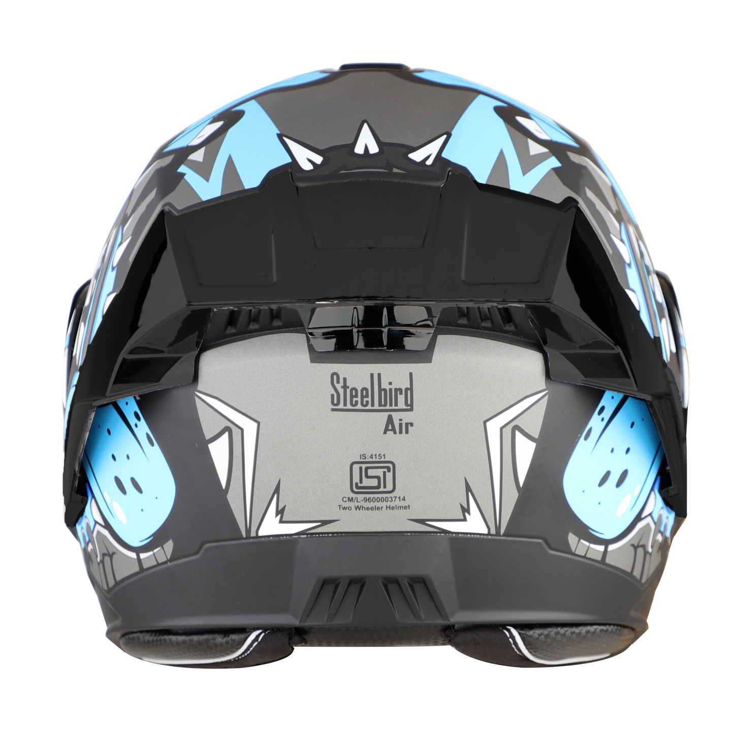 STEELBIRD Sba 8 Sharky Black Jazz Blue Flip Up Helmet
