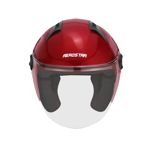 Aerostar Beat Cherry Red Half Face Helmet