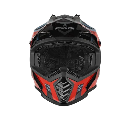 Aerostar Dazzle D1 Black Red Off Road Helmet
