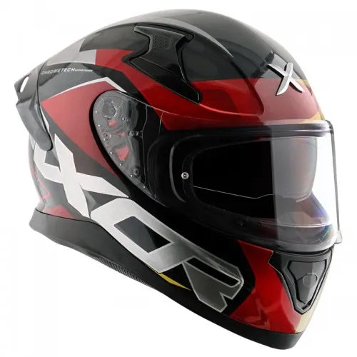 AXOR Apex Chrometech Black Red Full Face Helmet