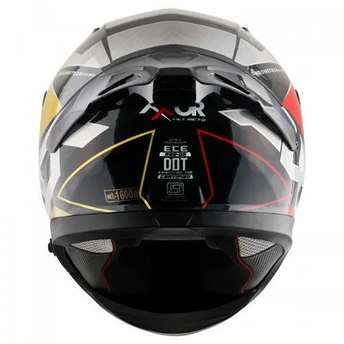 AXOR Apex Chrometech Black Red Full Face Helmet
