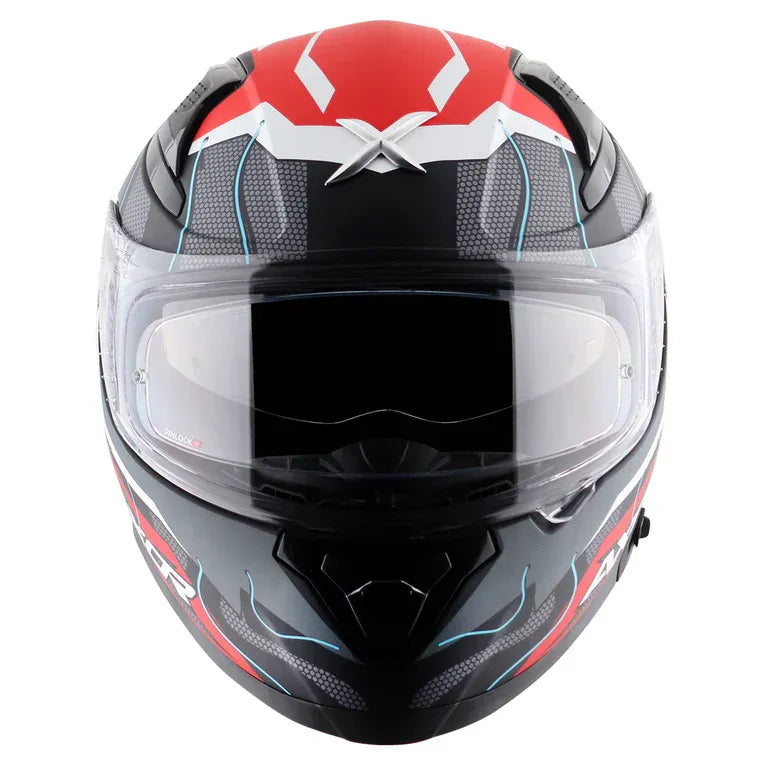 AXOR Apex Dyanamo Dull Black Red Full Face Helmet