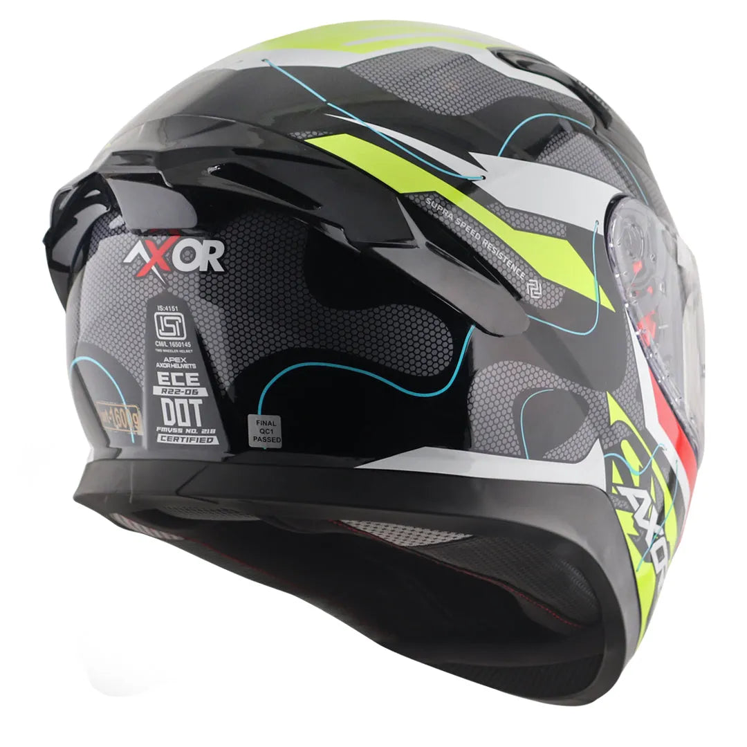 AXOR Apex Dynamo Black Neon Full Face Helmet
