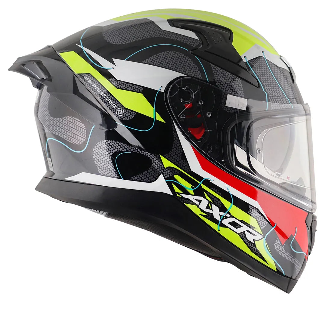AXOR Apex Dynamo Black Neon Full Face Helmet