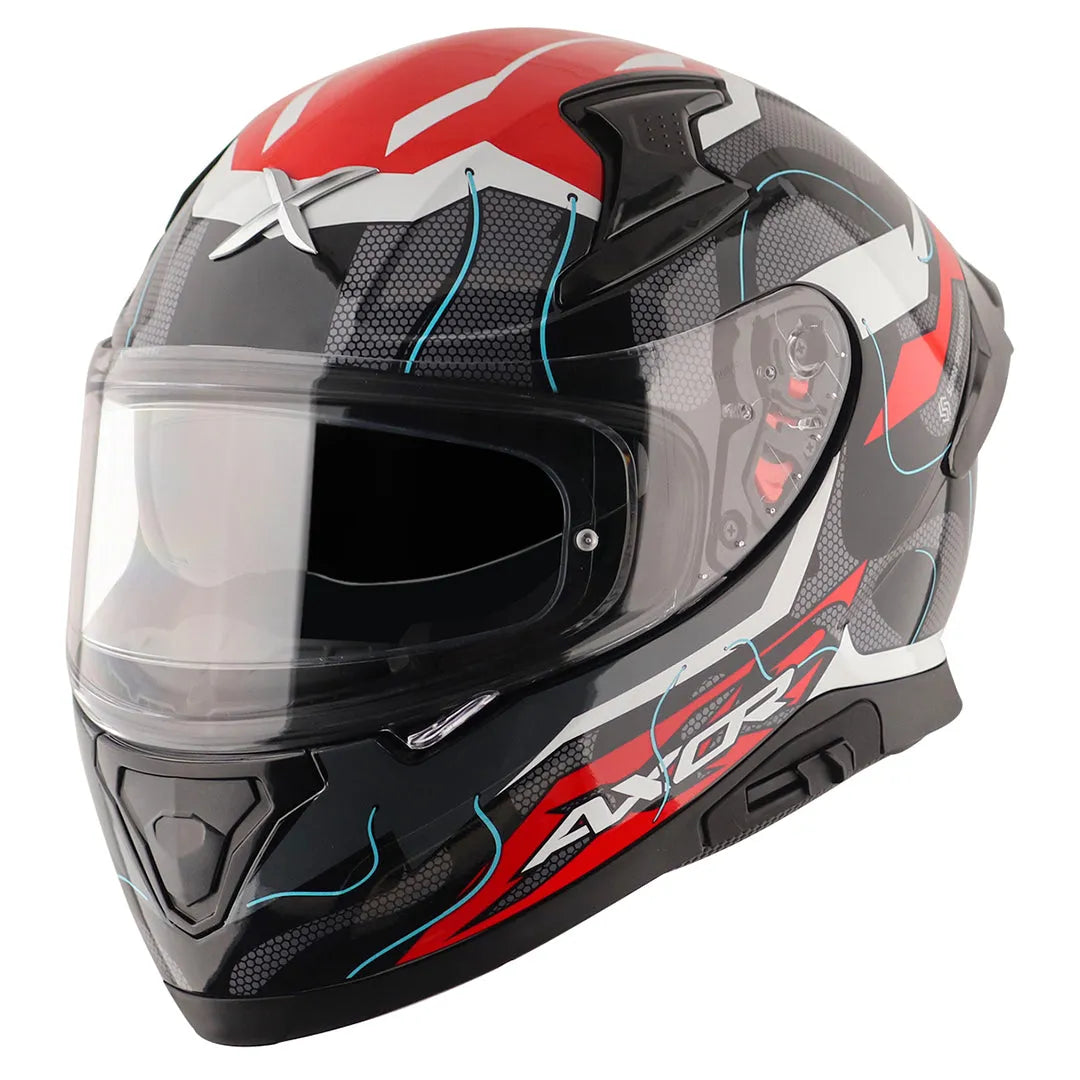 AXOR Apex Dynamo Black Red Full Face Helmet