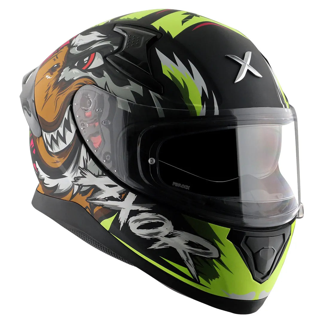 AXOR Apex Falcon Black Neon Yellow Full Face Helmet