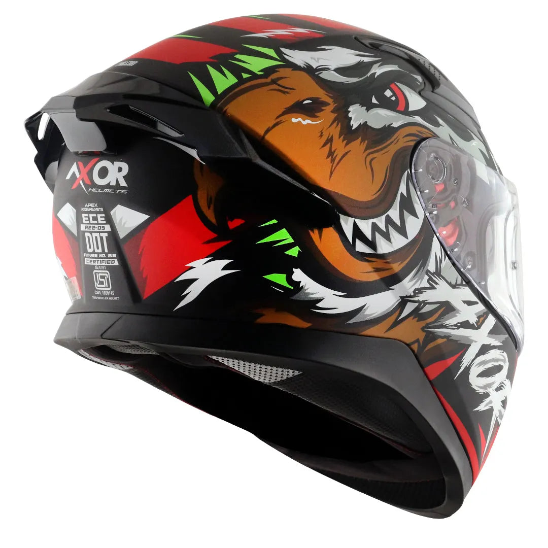AXOR Apex Falcon Dull Black Red Full Face Helmet
