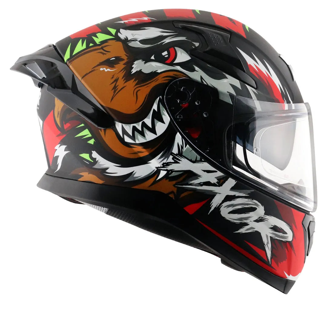 AXOR Apex Falcon Dull Black Red Full Face Helmet