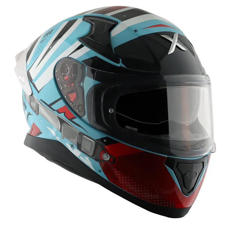 AXOR Apex Hex 2 Hex Blue Red Full Face Helmet