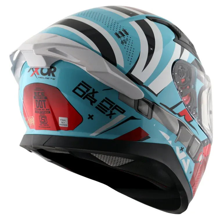 AXOR Apex Hex 2 Hex Blue Red Full Face Helmet