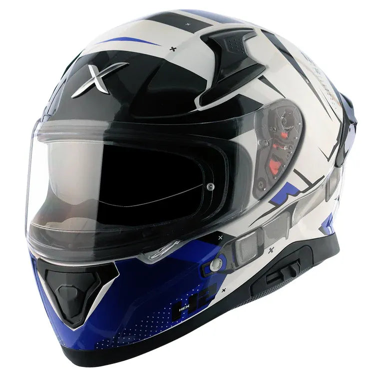 AXOR Apex Hex 2 White Blue Full Face Helmet