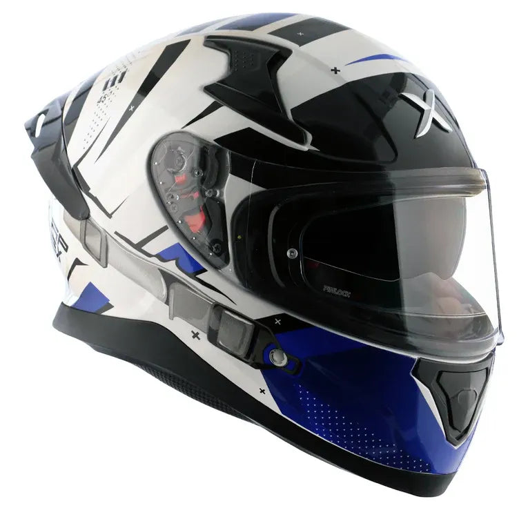 AXOR Apex Hex 2 White Blue Full Face Helmet