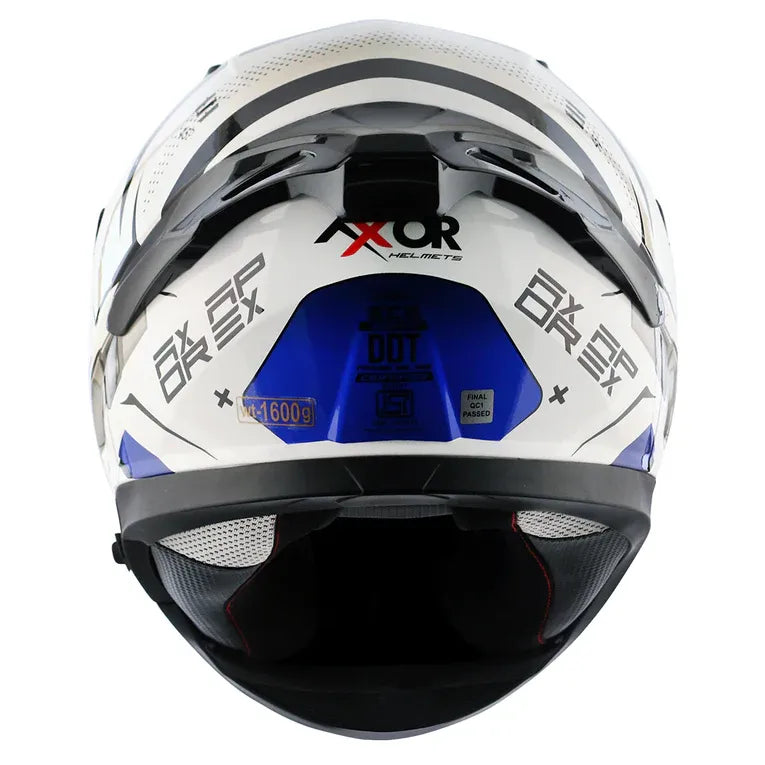 AXOR Apex Hex 2 White Blue Full Face Helmet