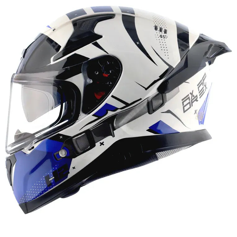 AXOR Apex Hex 2 White Blue Full Face Helmet