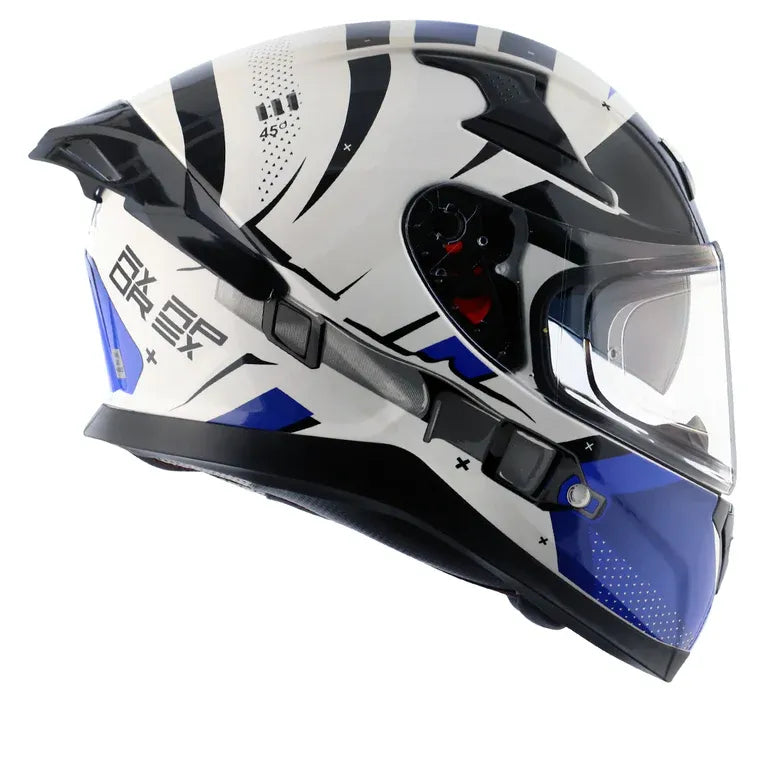 AXOR Apex Hex 2 White Blue Full Face Helmet