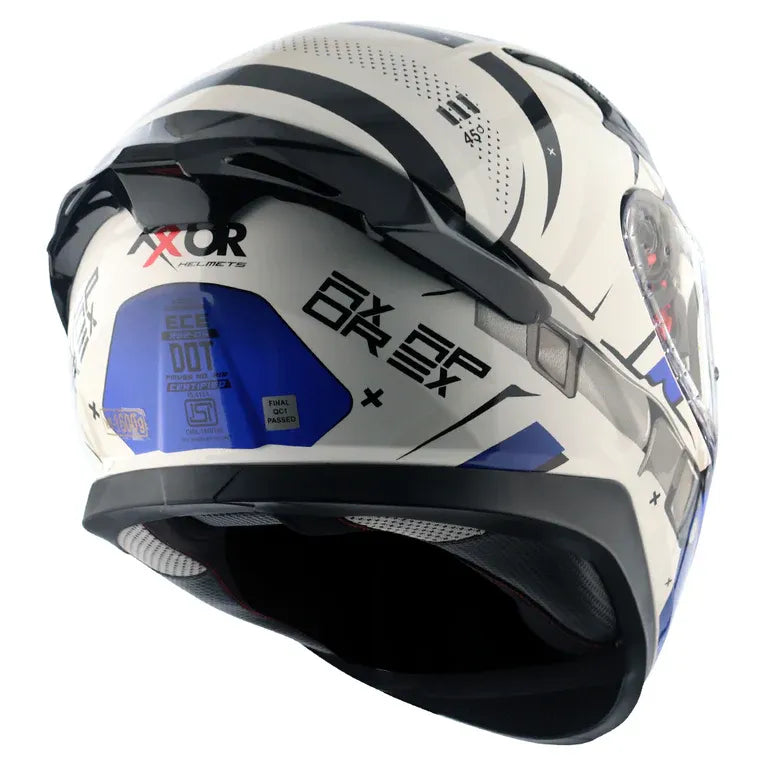 AXOR Apex Hex 2 White Blue Full Face Helmet