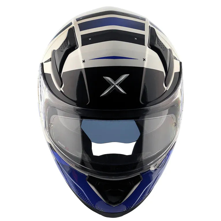 AXOR Apex Hex 2 White Blue Full Face Helmet