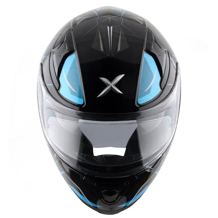 AXOR Apex Hunter Black Neon Blue Full Face Helmet