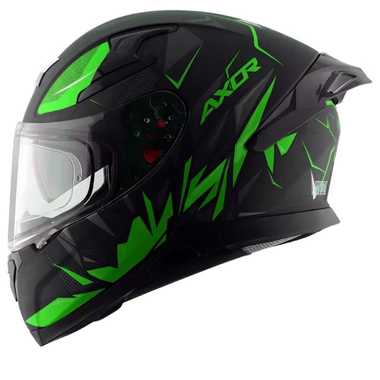 AXOR Apex Hunter Black Neon Green Full Face Helmet