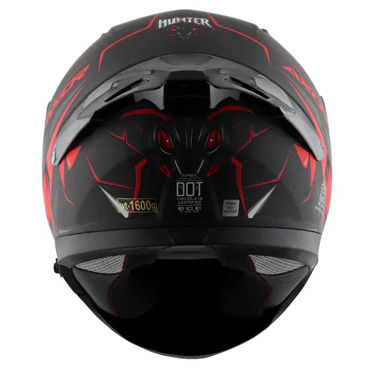 AXOR Apex Hunter Dull Black Red Full Face Helmet