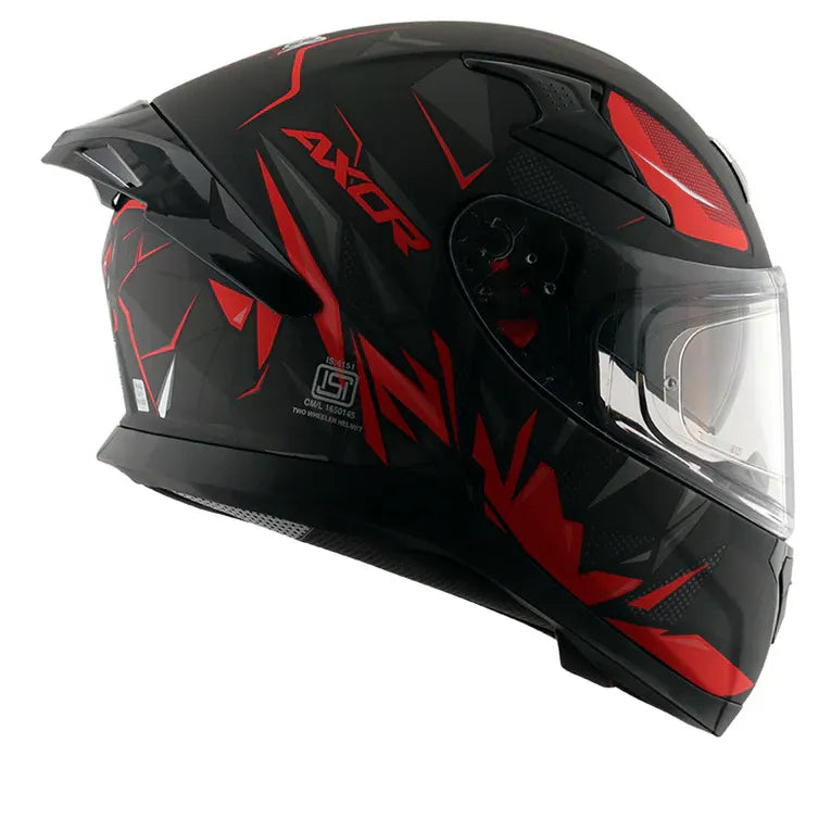 AXOR Apex Hunter Dull Black Red Full Face Helmet