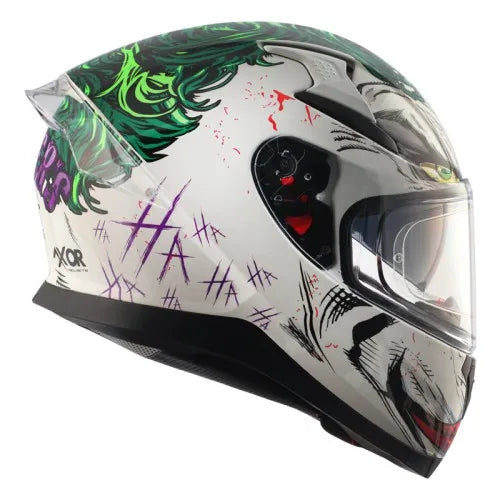 AXOR Apex Joker Special Edition White Green Full Face Helmet