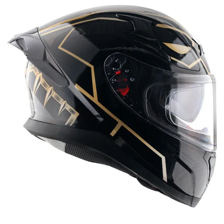 AXOR Apex Marvel Black Panther Gold Full Face Helmet