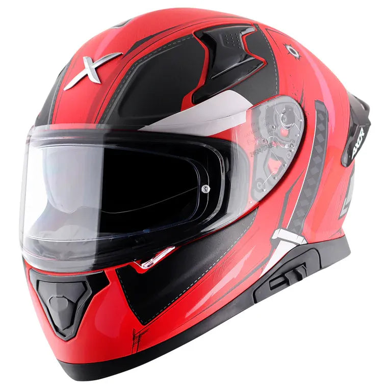 AXOR Apex Mravel Deadpool Dull Red Black Full Face Helmet