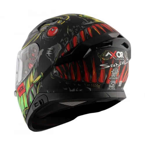 AXOR Apex Seadevil Dull Black Red Full Face Helmet