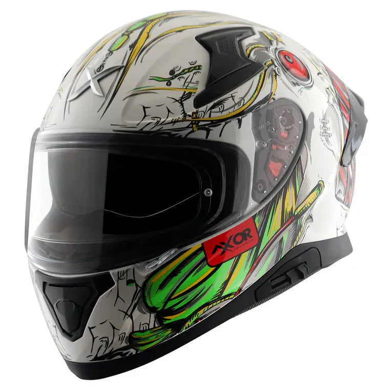 AXOR Apex Seadevil White Red Full Face Helmet