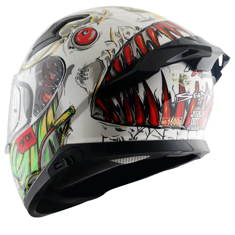 AXOR Apex Seadevil White Red Full Face Helmet