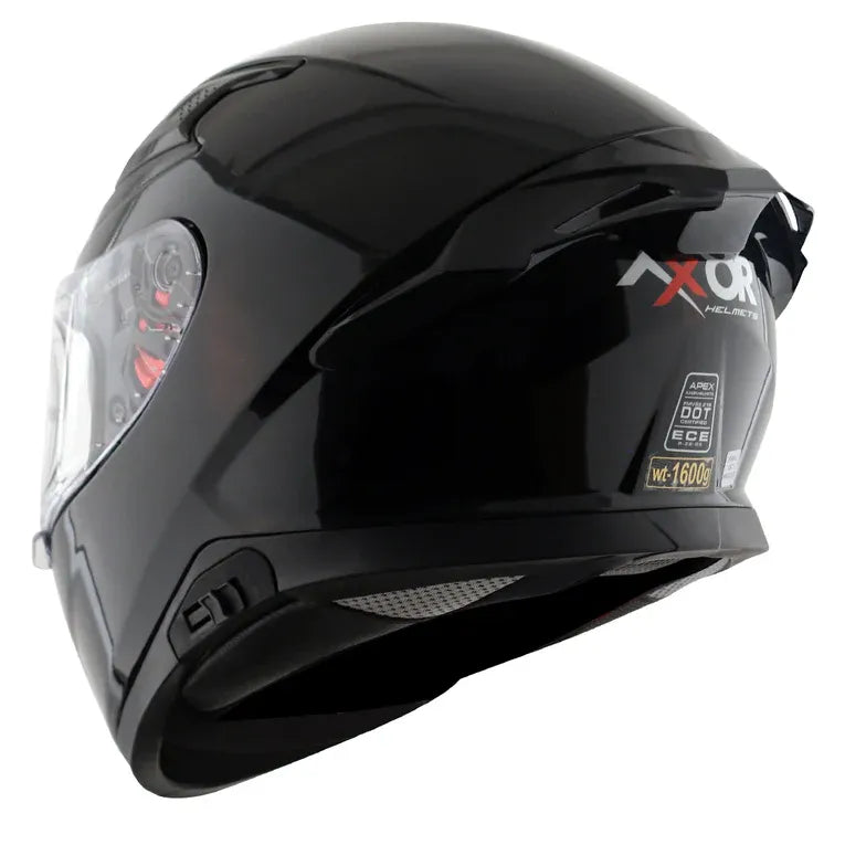 AXOR Apex Solid Black Full Face Helmet
