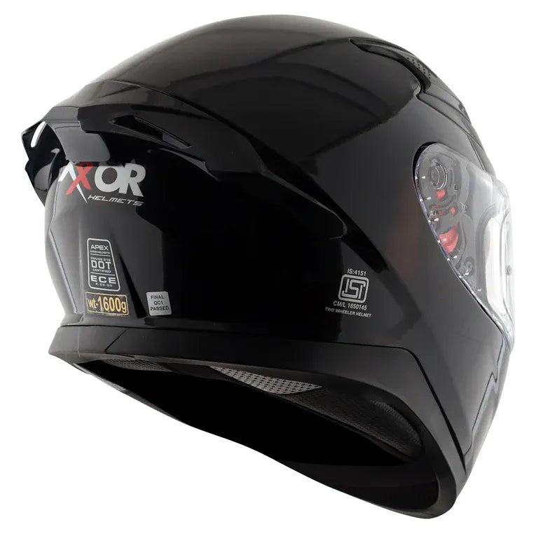 AXOR Apex Solid Black Full Face Helmet