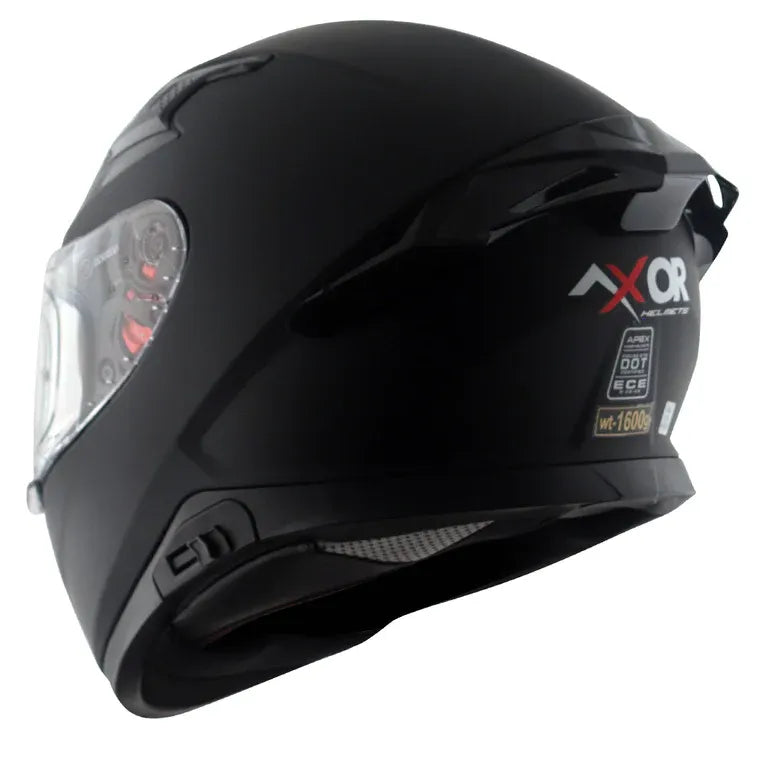 AXOR Apex Solid Dull Black Full Face Helmet