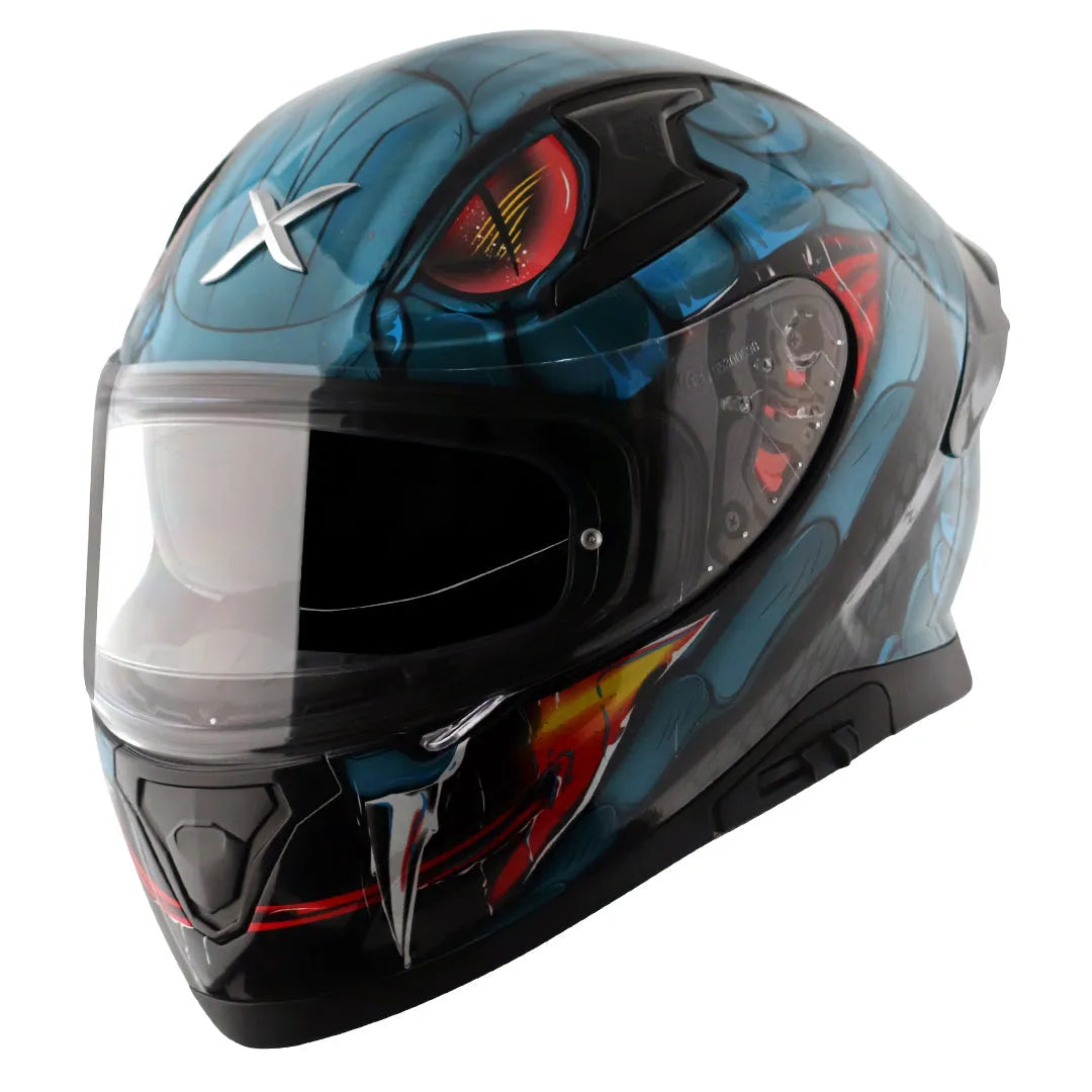 AXOR Apex Venomous Black M Blue Full Face Helmet