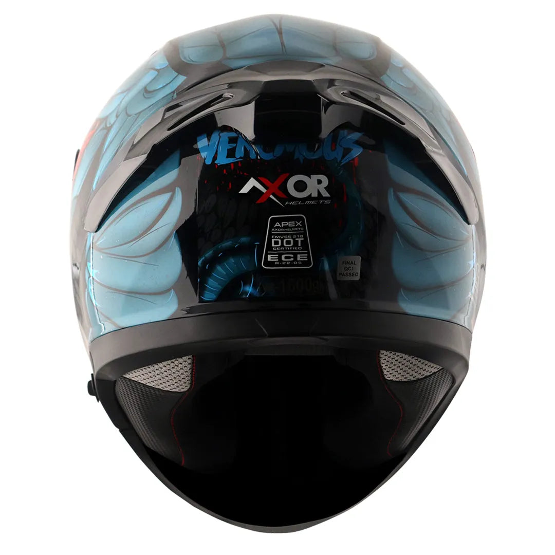 AXOR Apex Venomous Black M Blue Full Face Helmet