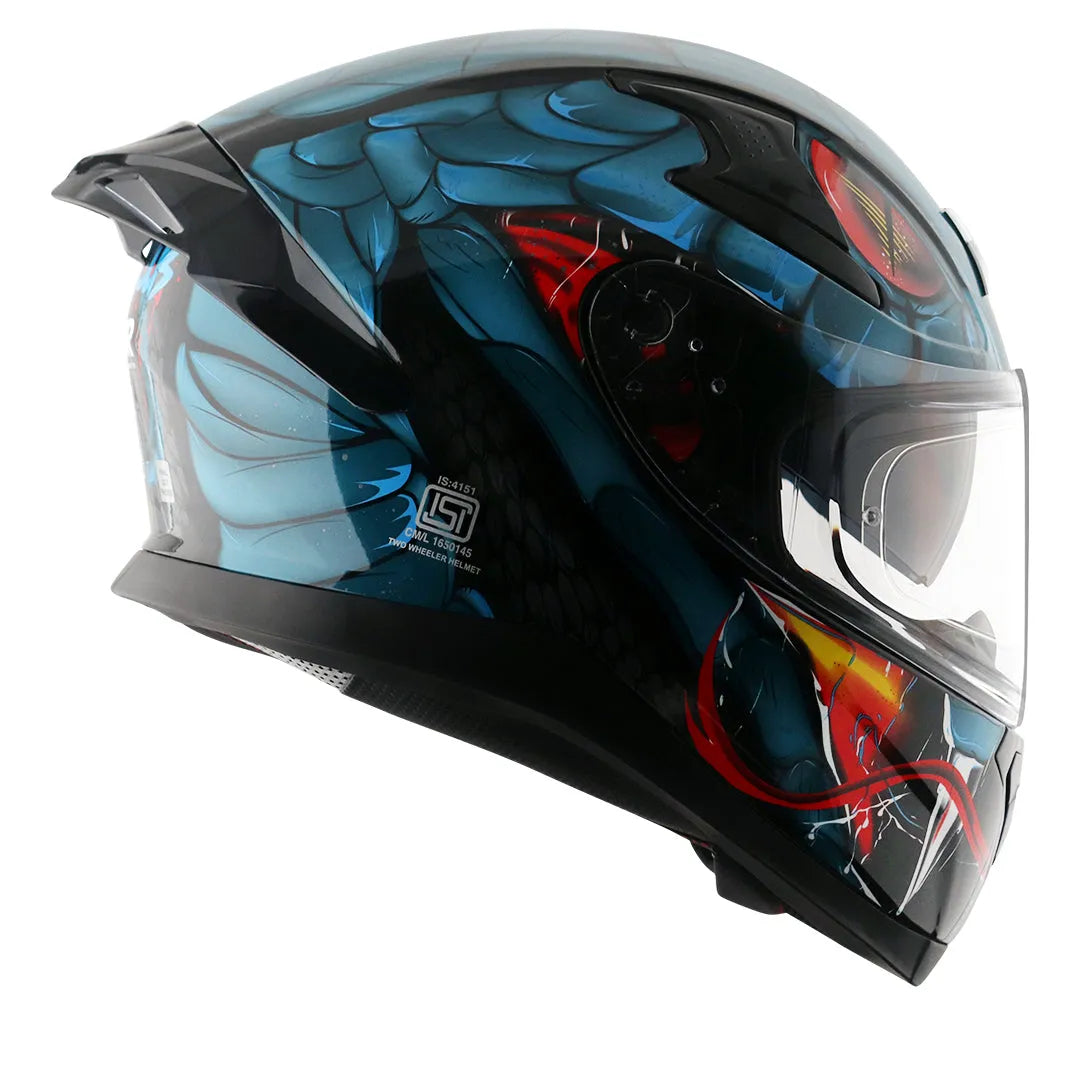 AXOR Apex Venomous Black M Blue Full Face Helmet
