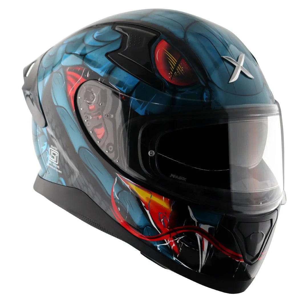 AXOR Apex Venomous Black M Blue Full Face Helmet