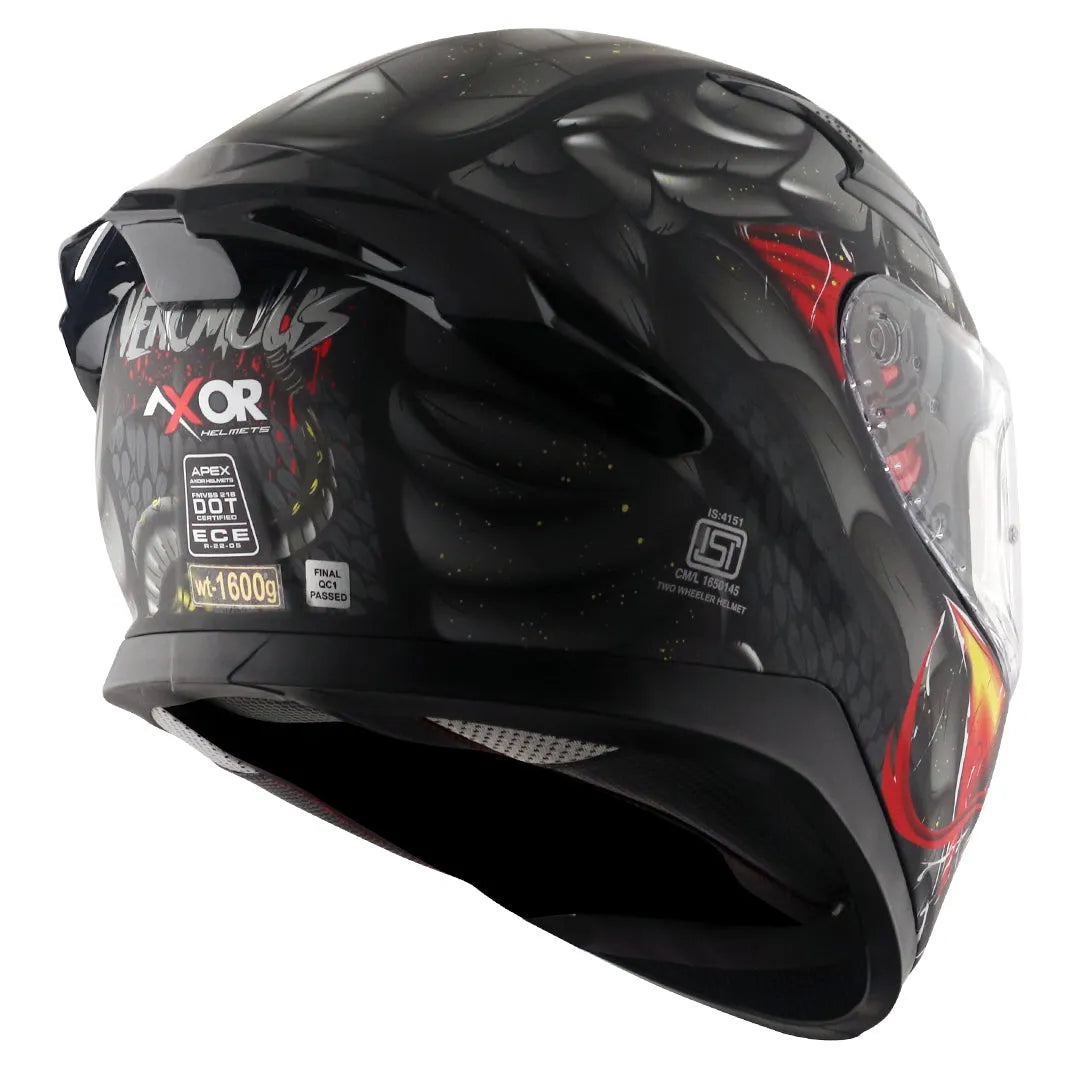 AXOR Apex Venomous Dull Black Grey Full Face Helmet