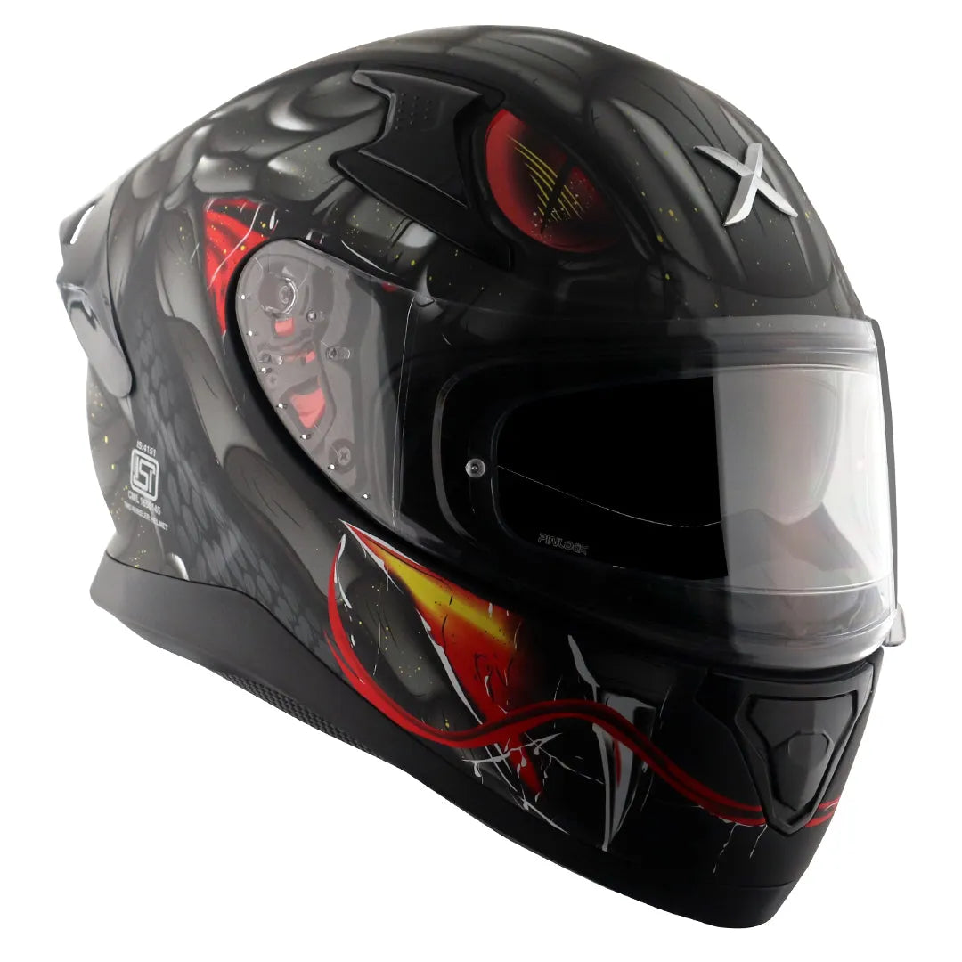 AXOR Apex Venomous Dull Black Grey Full Face Helmet