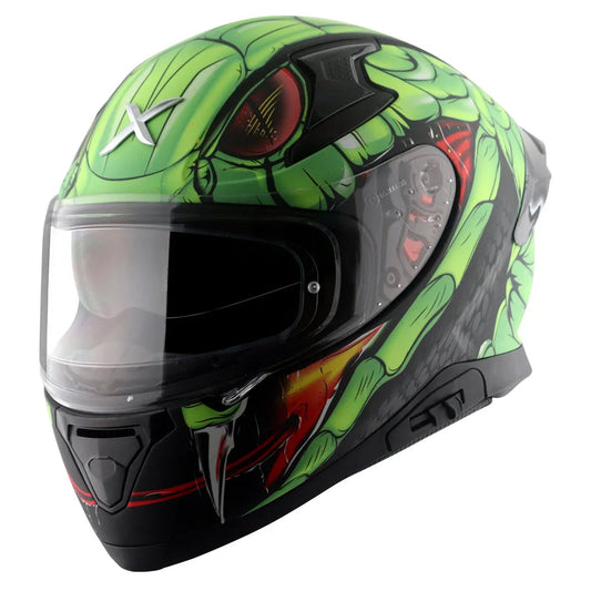 AXOR Apex Venomous Dull Black Neon Green Full Face Helmet