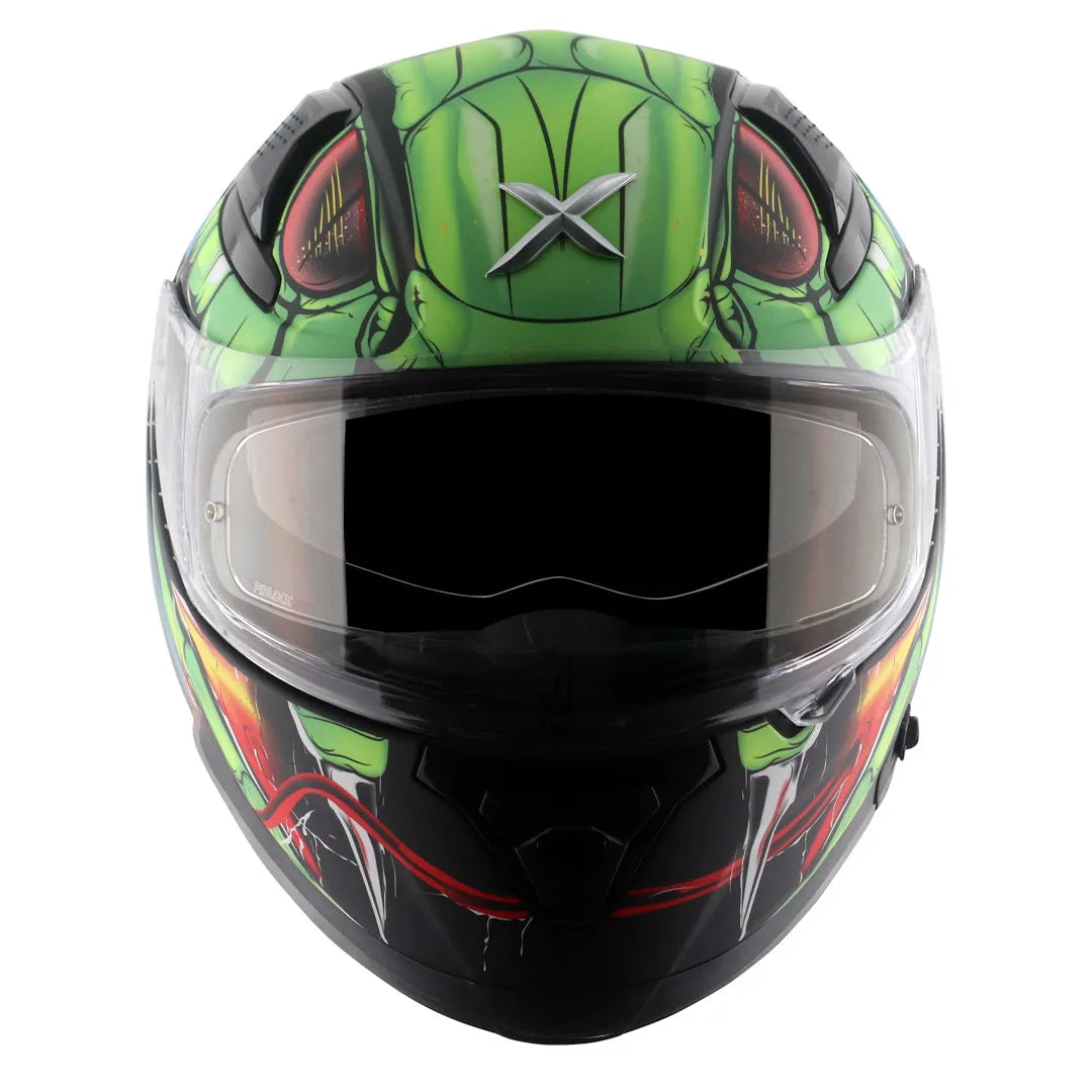AXOR Apex Venomous Dull Black Neon Green Full Face Helmet