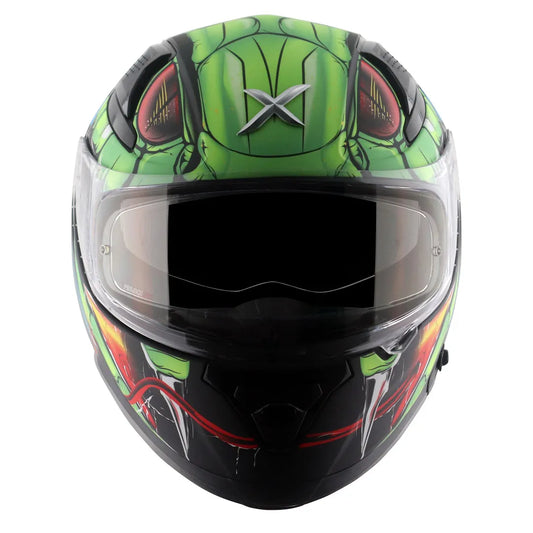 AXOR Apex Venomous Dull Black Neon Green Full Face Helmet