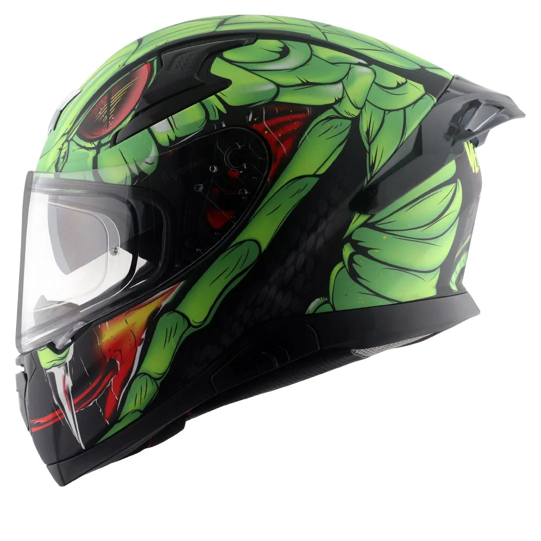 AXOR Apex Venomous Dull Black Neon Green Full Face Helmet
