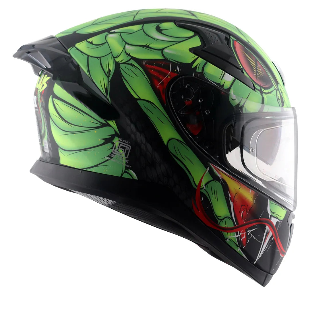 AXOR Apex Venomous Dull Black Neon Green Full Face Helmet