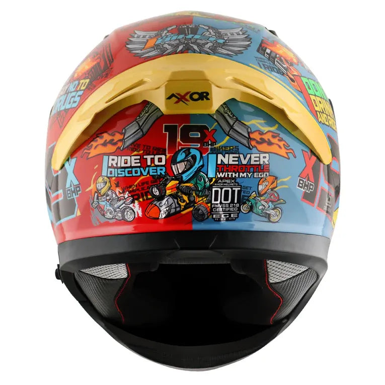 AXOR Apex Xbhp19 Blue Red Full Face Helmet