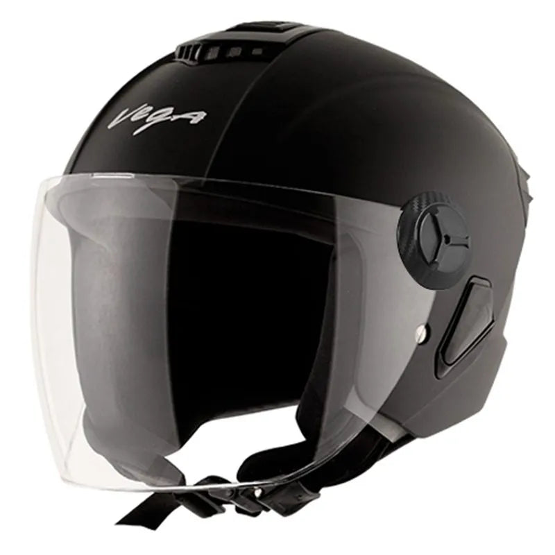 VEGA Aster Dx Dull Black Half Face Helmet